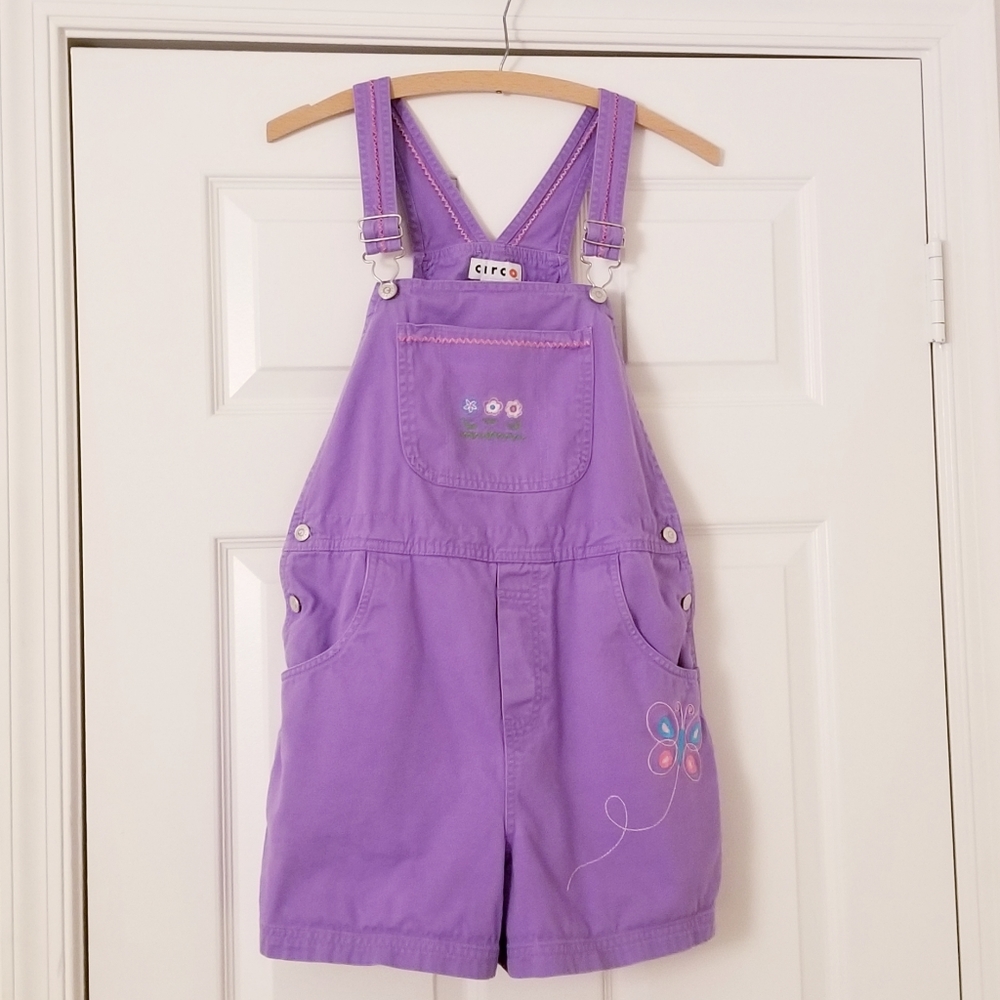 Circo Kids Purple Butterfly Shortalls - Size XL